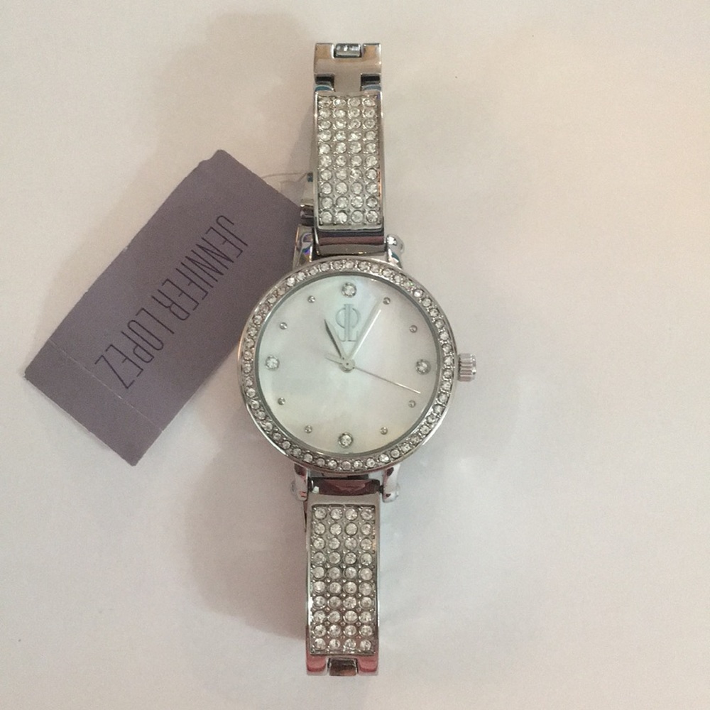 Jennifer Lopez Silver Tone Bling Watch